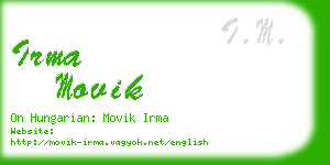 irma movik business card